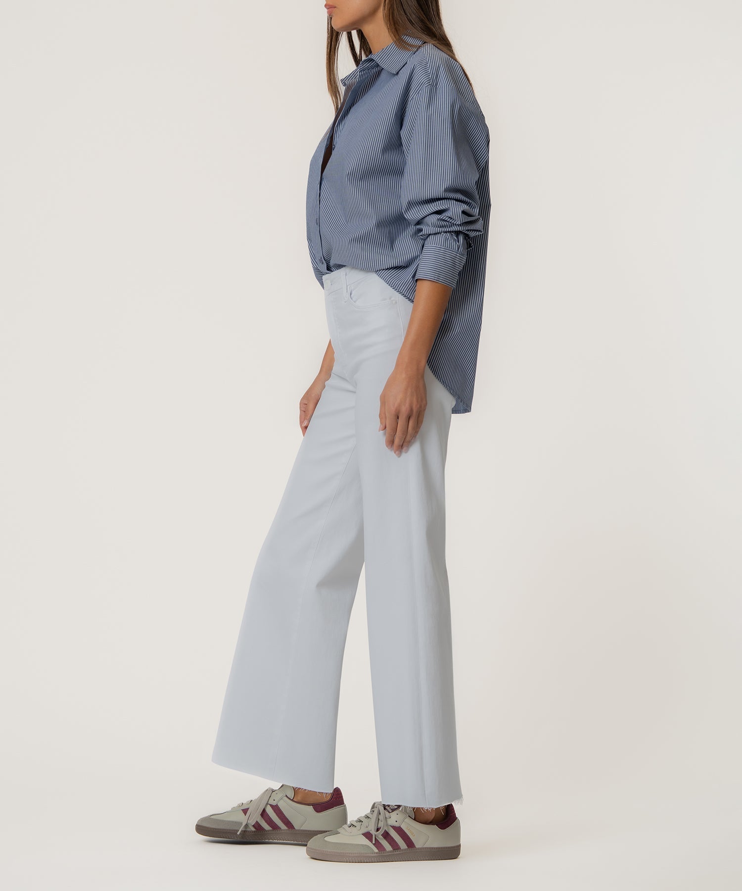 Meg High Rise Wide Leg, Petite in Optic White